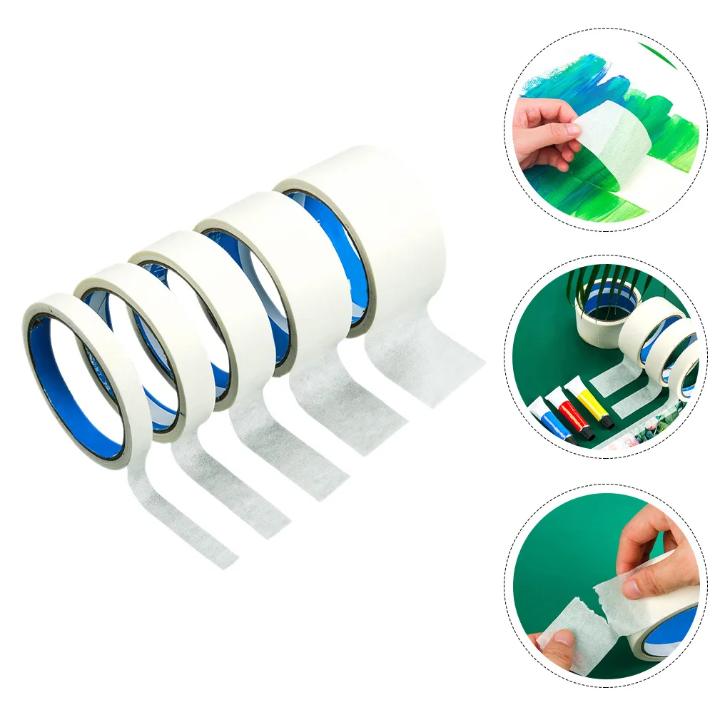 

5 Rolls Masking Tape Portable Artist Tape for Indoor Walls and Craft Work No Harm to Surface Painting Supply Painting Accessory