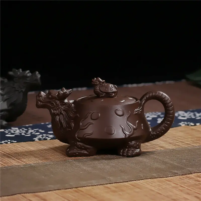 Chinese Yixing Zisha Clay Pottery Teapot Dragon Turtle Shape Clay Pot 170 cc