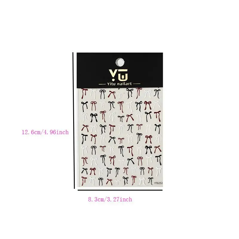 3d relevo bowknot fita arte do prego adesivo colorido arco auto-adesivo decalques diy kawaii manicure decoração acessórios