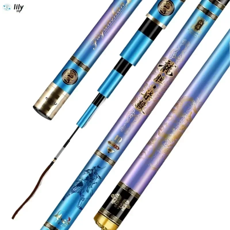 

LiLy High Carbon UltraLight Hand Rod 28 Tune 19 Tune Superfine Superhard River Lake Stream Pole Telescopic Fishing Rod 2.7m/8.1m