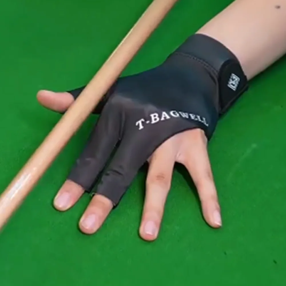 ถุงมือบิลเลียดมือซ้าย ป้องกันเหงื่อ ทนต่อการสึกหรอ เปิด 3 นิ้ว ถุงมือกันลื่น ยืดหยุ่น ถุงมือสามนิ้ว
