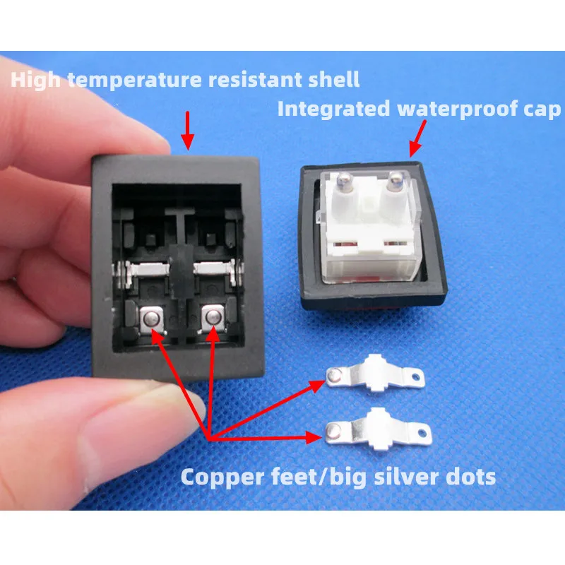 1 PCS,Heavy,Waterproof Rocker Switch,ON-OFF/ON-OFF-ON,4 Pin/6 Pin,16A 250VAC/20A 125V,2/3 Position,With Switch For Light Supply