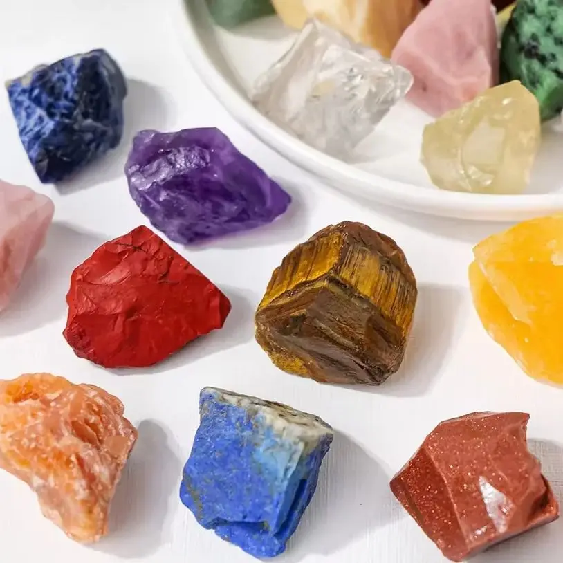 Natural Mixed Raw Stone Crystal Chunks Assorted Quartz Rough Healing Crystals Therapy Chakra Meditation Gemstone Garden Decorate