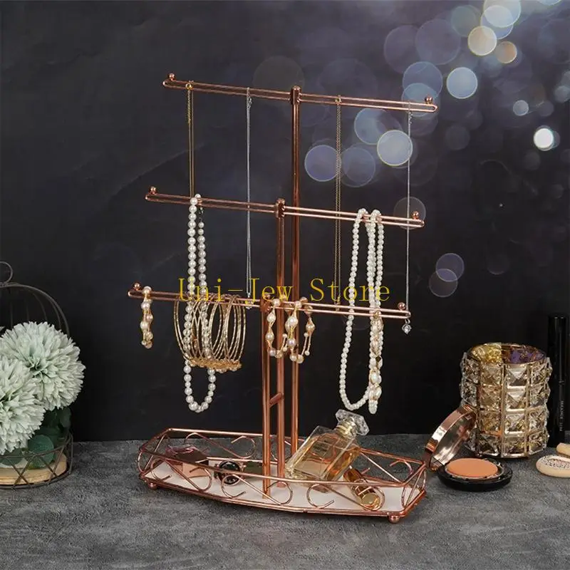 40 جيجابايت 3 الطبقة ارتفع الذهب عرض موقف القرط أساور الساعات تخزين معلق انفصال منصة عرض مجوهرات لاستخدام جامع #2
