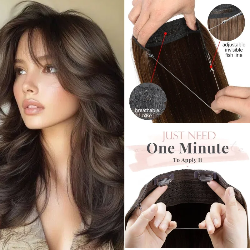 

Наращивание волос из натурального человеческого волоса на леске, цельная прядь, 12-26 дюймов # 613 — универсальный инструмент для укладки волос