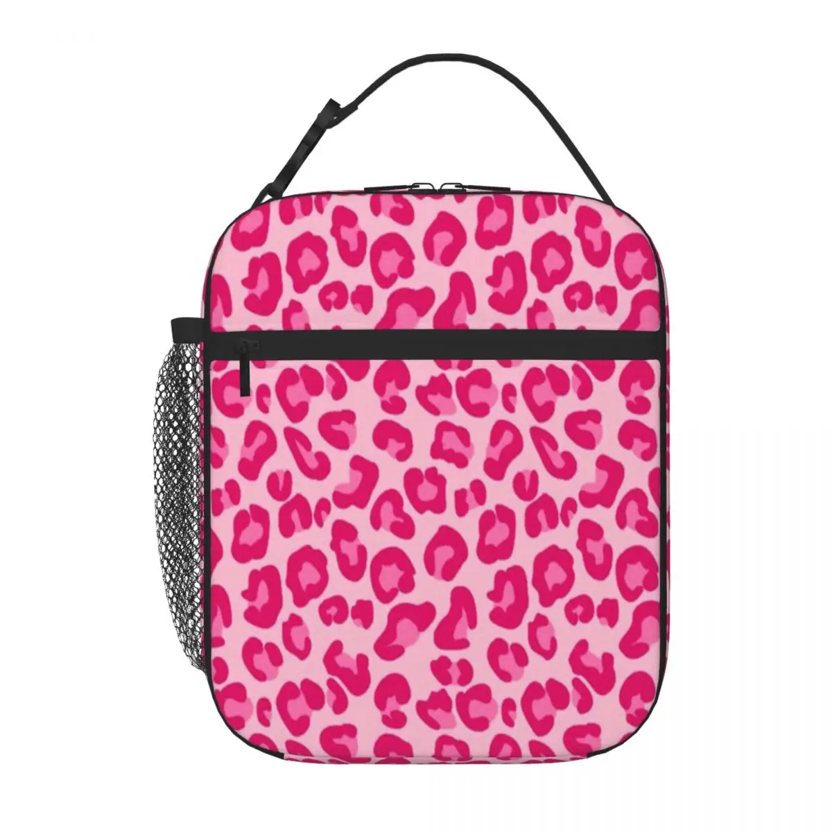 Bestselling Leopard Print In Pastel Pink Hot Pink And Fuchsia Luxury Sports Lunch Bag Weekend Getaway Large Lunch Bag