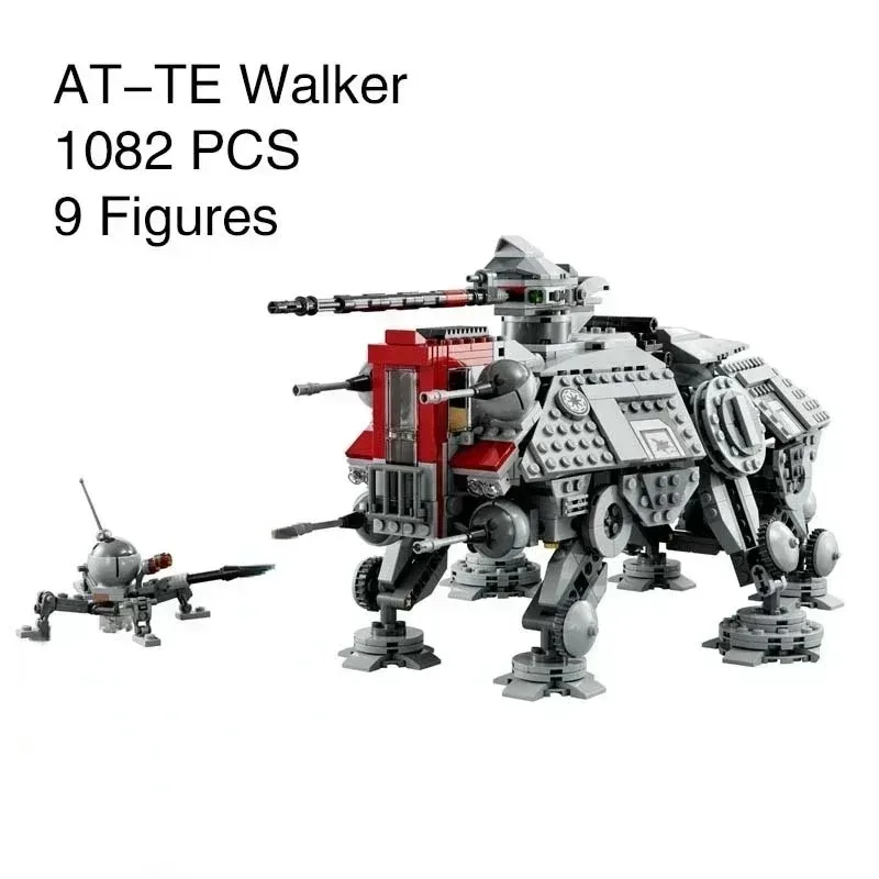 Miniso Disney Star Wars All Terrain Tactical Actuator AT-TE Walker 75337 Model Building Kit Self-locking Bricks ChristmasGift