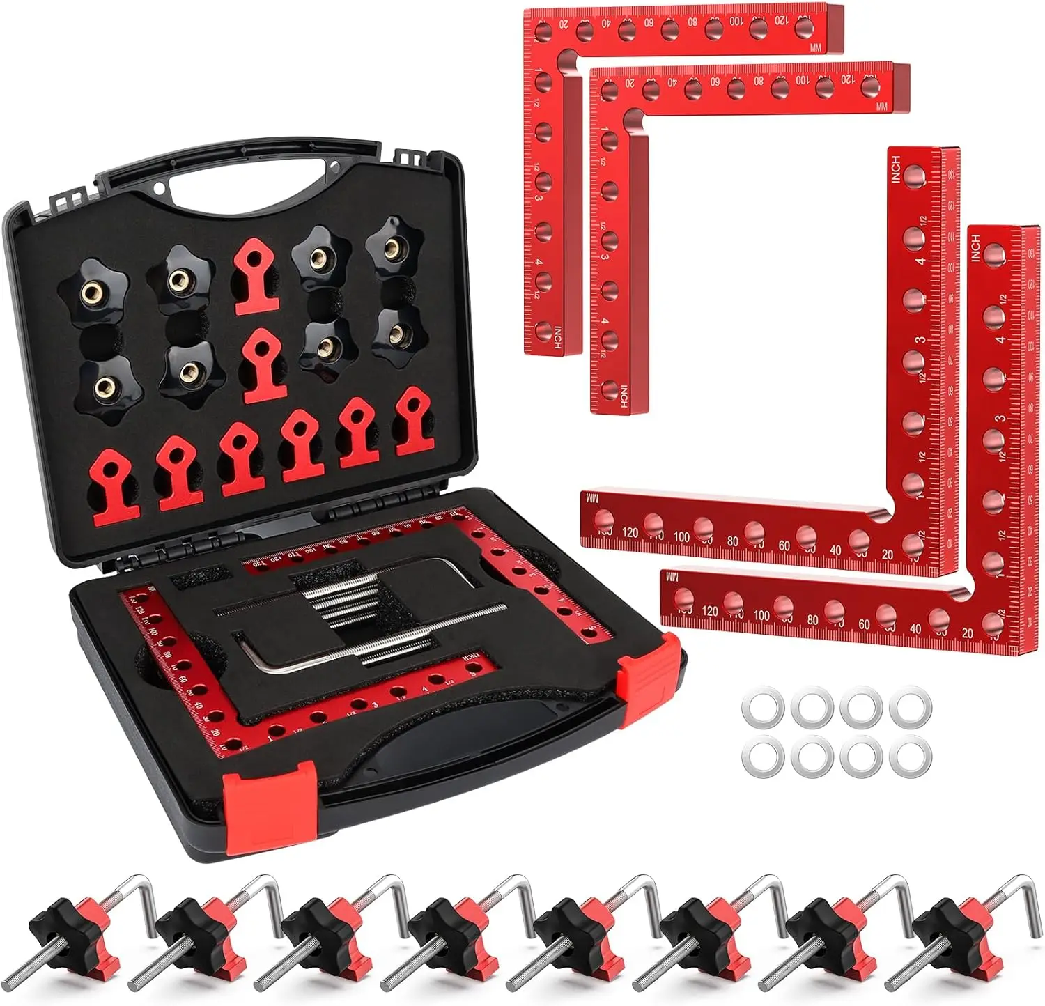 

Угловой зажим 90 градусов, алюминиевый сплав, 4 шт. в комплекте, для деревообрабатывающих инструментов, фоторамок, коробок, шкафов