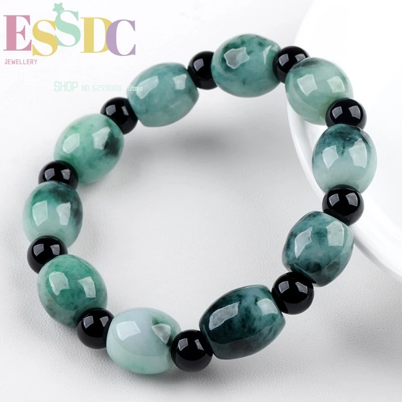 Natural Class a Burmese Emerald  Women Jadeite Passepartout Lucky Bracelet Fashion Jade Jewelry Wholesale