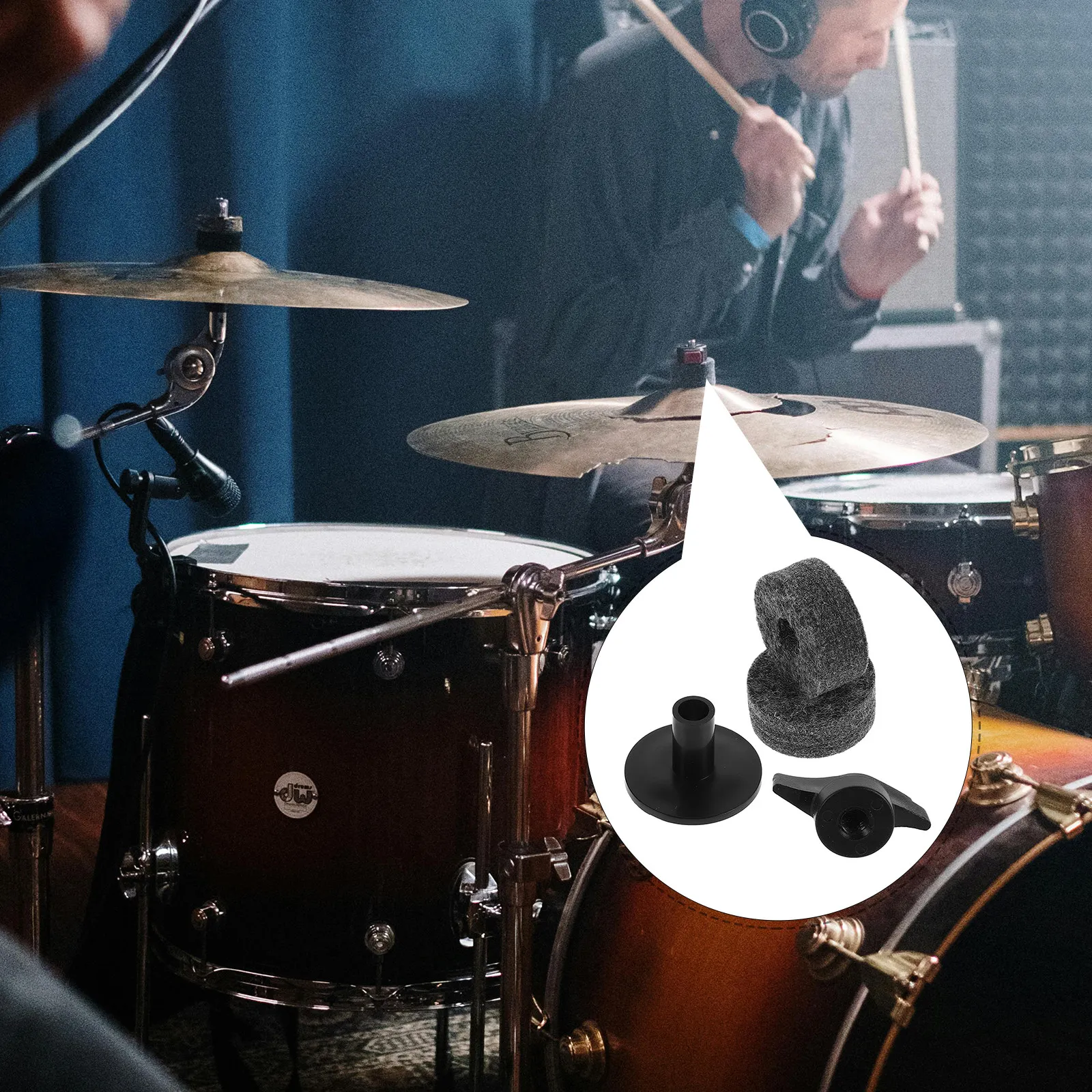 

Комплект из 2 войлочных накладок и фетров для тарелок, совместимый с аксессуарами для барабанных установок (для тарелок Ride, Crash, Splash), повышенная прочность, простота установки