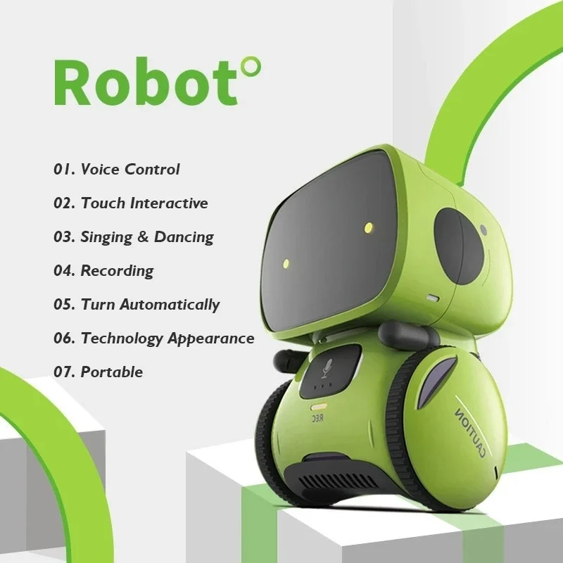 AI Voice Command Smart Emo Robot Sing Dancing Repeat Recording Interactive Sensor Robot Toy for Children