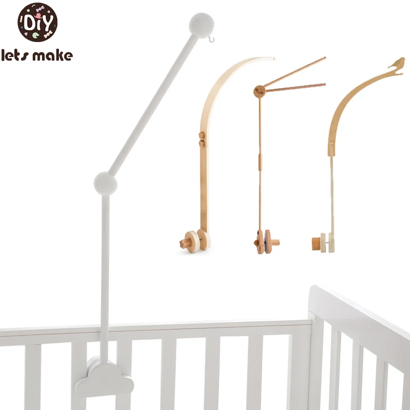 

Baby Wooden Bed Bell Bracket Mobile Hanging Rattles Toy Hanger Baby Crib Mobile Wood Toy Cloud Shape Wood Holder Arm Bracket