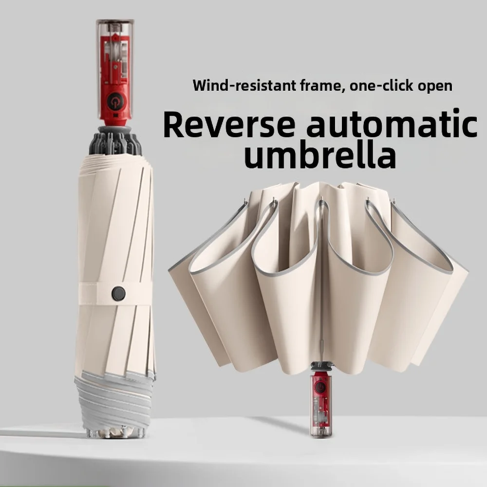 

Windproof Anti-rebound Automatic Reverse Umbrella, Sun and Rain Protection, Folding Umbrella for Men and Women Anti-UV Umbrella