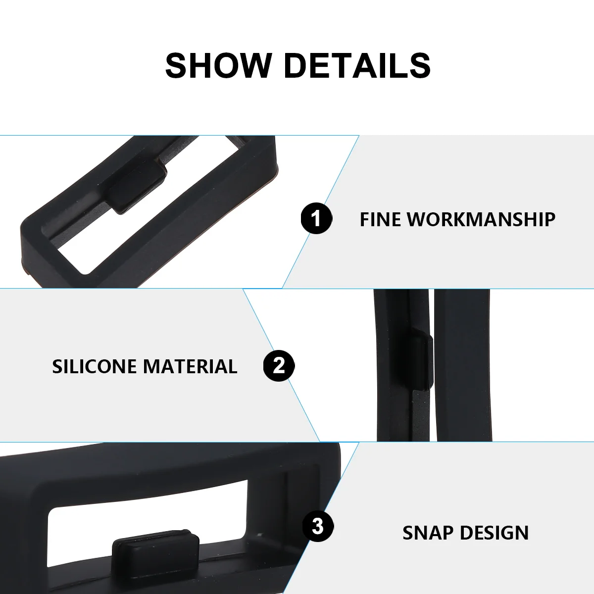 

20pcs 22Mm Silicone Watch Band Fastener Rings Non-Slip Wristband Keeper Retainer Black Sturdy Easy Wear Durable Watchbands