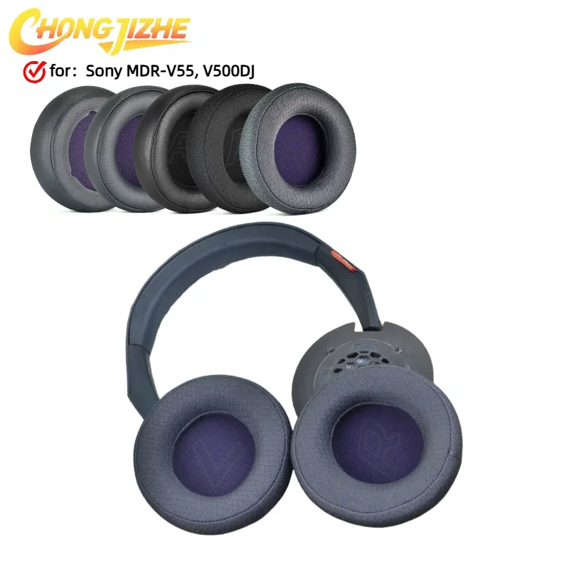

CHONGJIZHE Replacement Ear pads For Sony MDR-V55, V500DJ Headphones Memory Foam Ear Cushions Earmuff headset Gamer Leather case，