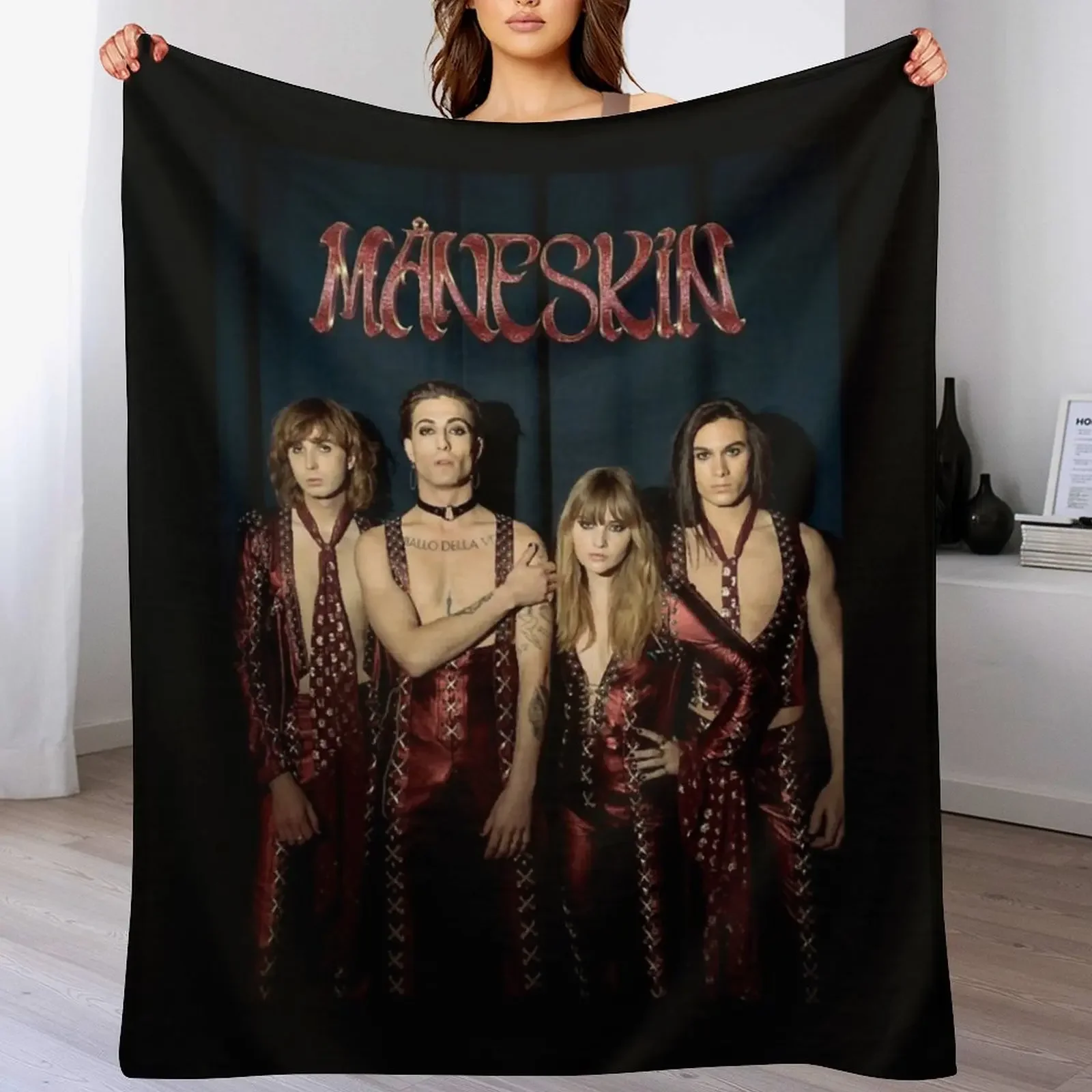 M?neskin rock band Maneskin Throw Blanket Sleeping Bag Bed covers Blankets For Bed Blankets