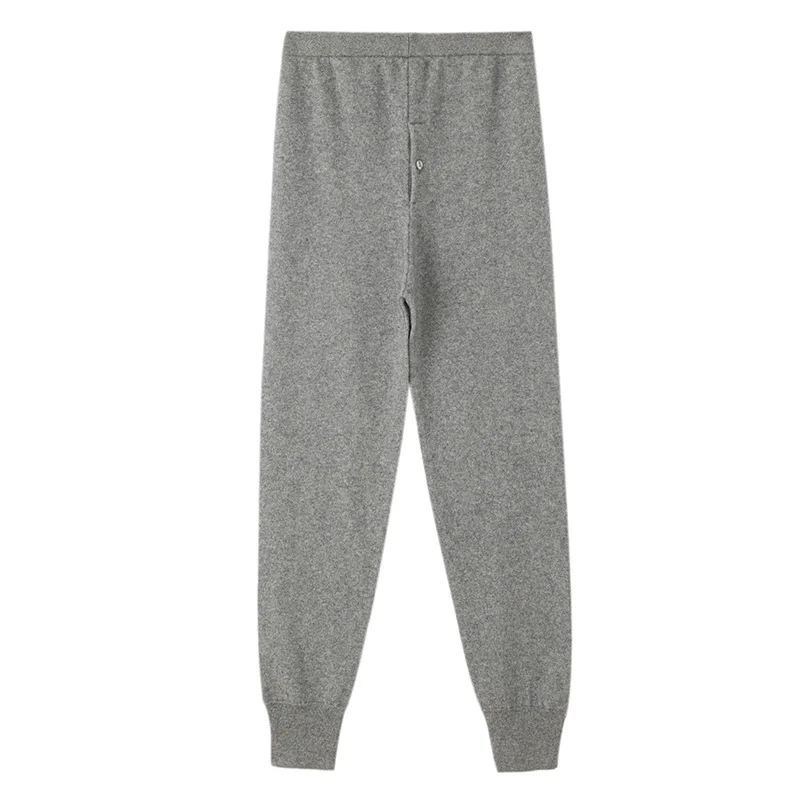 New Men's Autumn Winter 100% Pure Cashmere Knitted Base Layer Pants Comfortable Warm Underwear Trousers