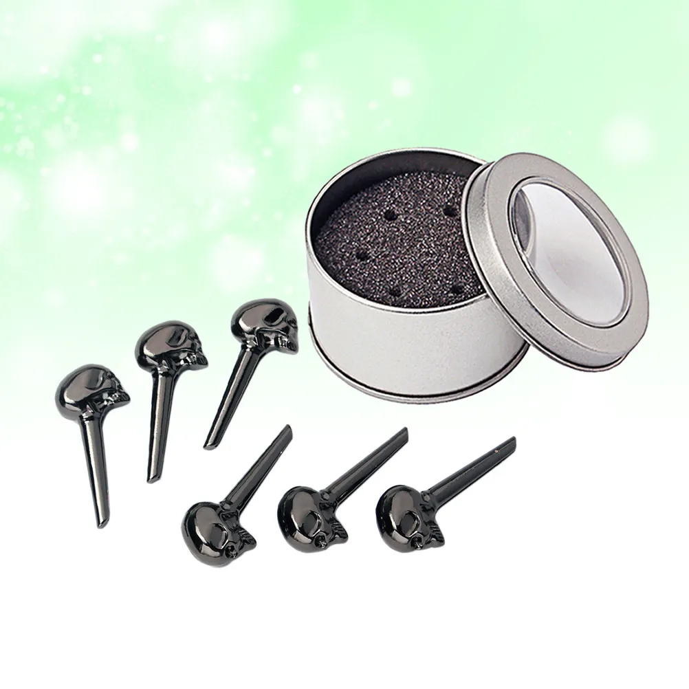 

6 уникальных шпилек-головок черепов для гитарного бриджа, точное соответствие для акустических гитар, улучшенный звук, аксессуары для крепления бриджа