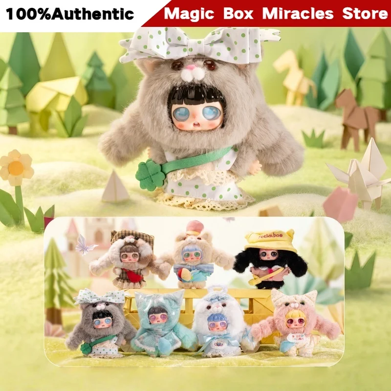 

Official Peekaboo Cats Save The World Series Plush Keychain Blind Boxes Kawaii Pendant Figures Soft Collectible Bag Charms Gift