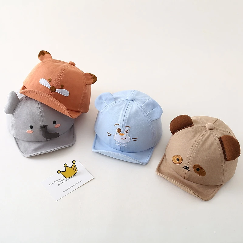 

Cartoon Animal Baby Hat with Ear Cute Newborn Sun Caps for Boys Girls Outdoor Fashion Infant Baseball Cap Baby Peaked Hats