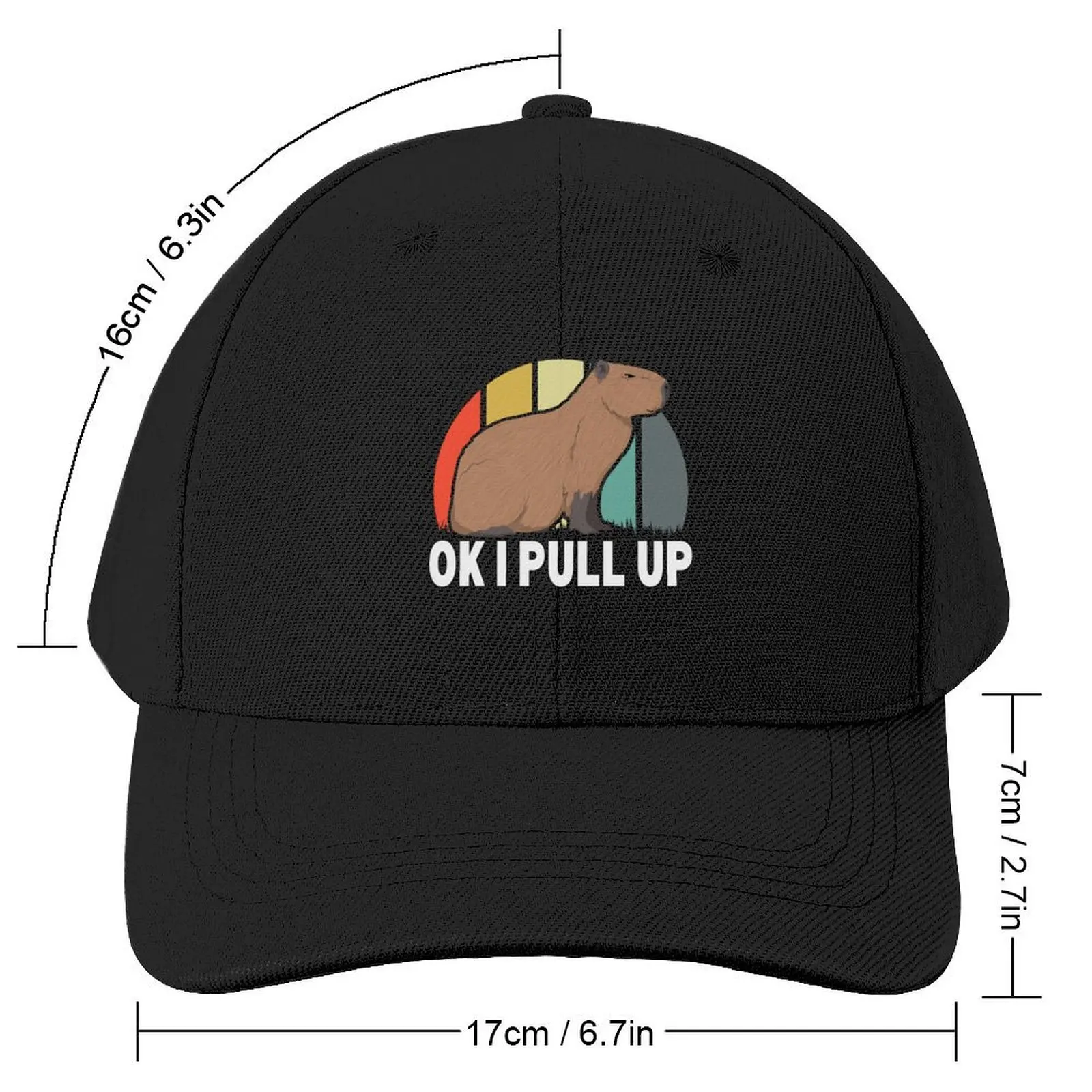 Ok I Pull Up Capybara Retro Vintage Funny Rodent Animal Baseball Cap Fashion Beach Golf Wear Girl'S Hats Men's