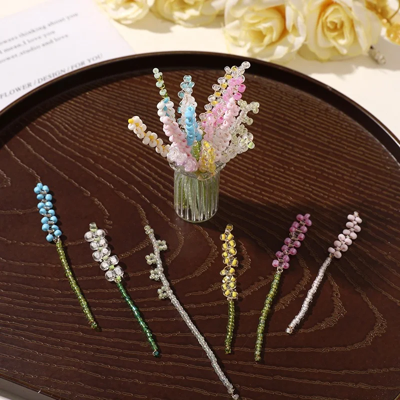 New style 30pcs/lot color acrylic glass beads handmade weave cartoon flowers shape floral diy jewelry garment hair accessory