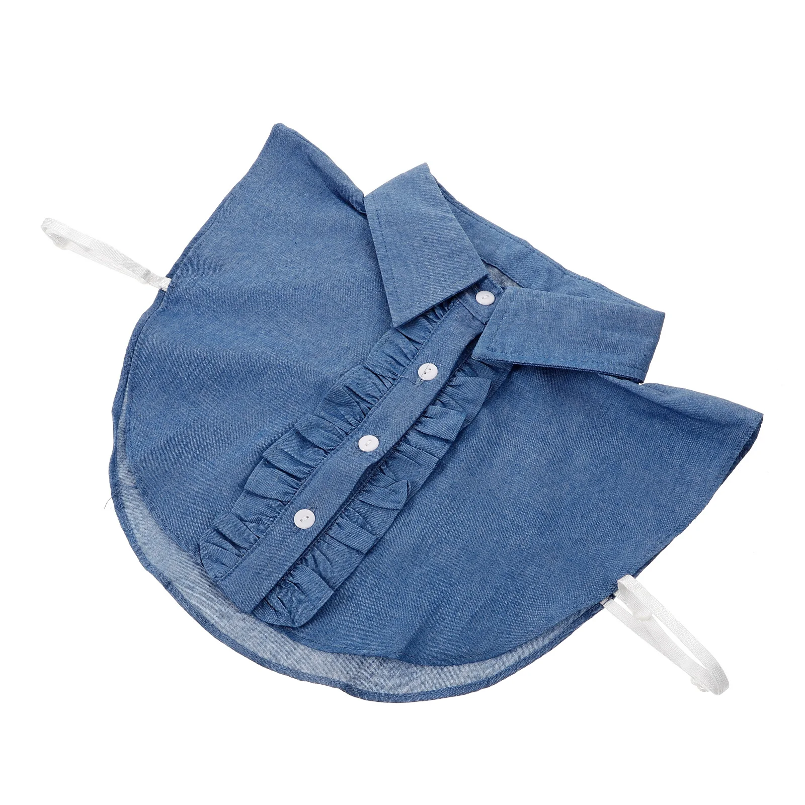 قطعة واحدة من الياقة المزيفة القابلة للفصل، ياقة كاذبة من قماش الدنيم للسيدات، إكسسوار ملابس أنيق مثالي للفساتين والبلوزات #5