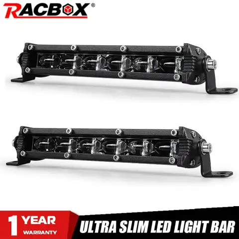 Barra de luz LED de trabajo ultrafina 6D de 7 pulgadas, lámpara antiniebla DE CONDUCCIÓN 4x4, para todoterreno, SUV, ATV, Tractor, camión, barco, haz combinado de 12V y 24V