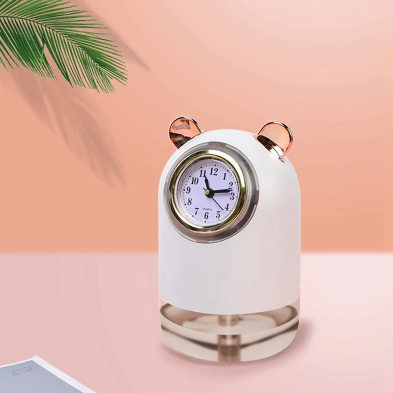 New Double Spray Cute Pet USB Mini Clock Humidifier Home Bedroom Mute Small Large Capacity