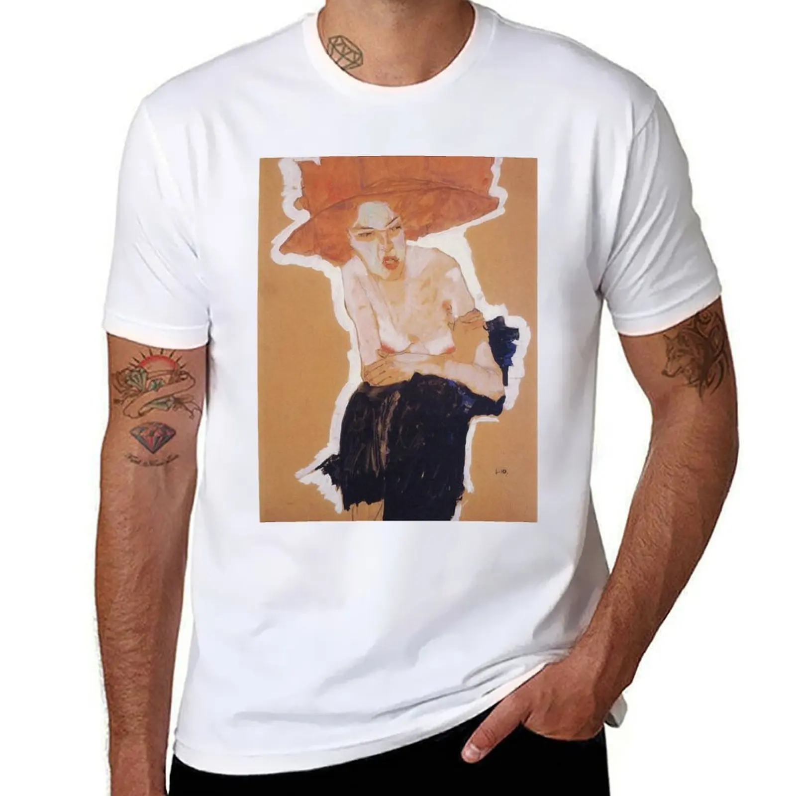 

Egon Schiele - The Scornful Woman 1910 T-Shirt anime tshirt funny t shirts cotton T-Shirt