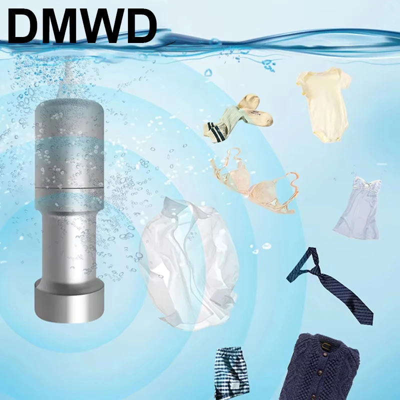 DMWD-Mini Ultrasonic Cleaner, Máquina de Lavar Roupa Multifunções Lavadora de Viagem, Dispositivo De Limpeza De Jóias De Frutas Vegetais, UE, EUA