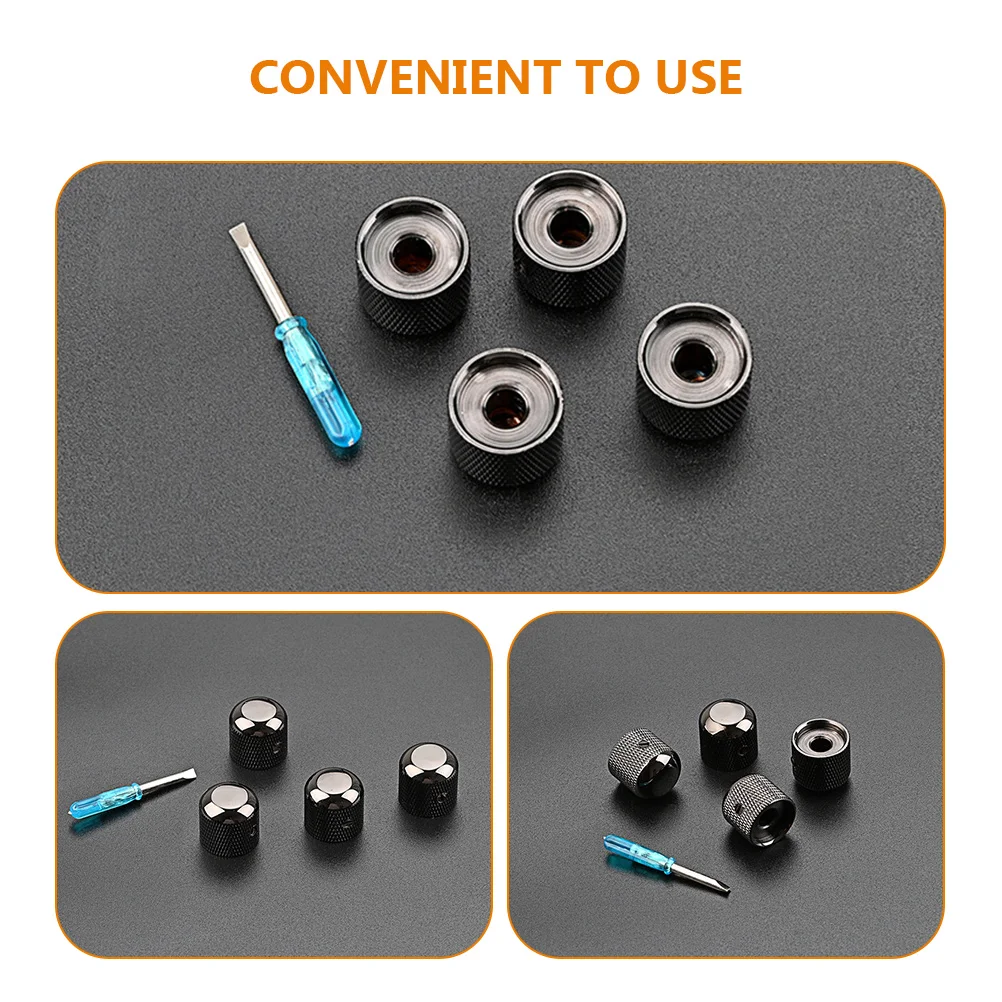 

Guitar Volume Knob Metal Replacement Control Knobs for Electric Guitar Bass Black Gold Universal Potentiometer Easy Install