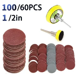 60pc 2/1Inch Sanding Discs Pads Set 100-3000 Grit Abrasive Polishing Pad Kit For Rotary Tool Sandpapers Accessories Dropshipping