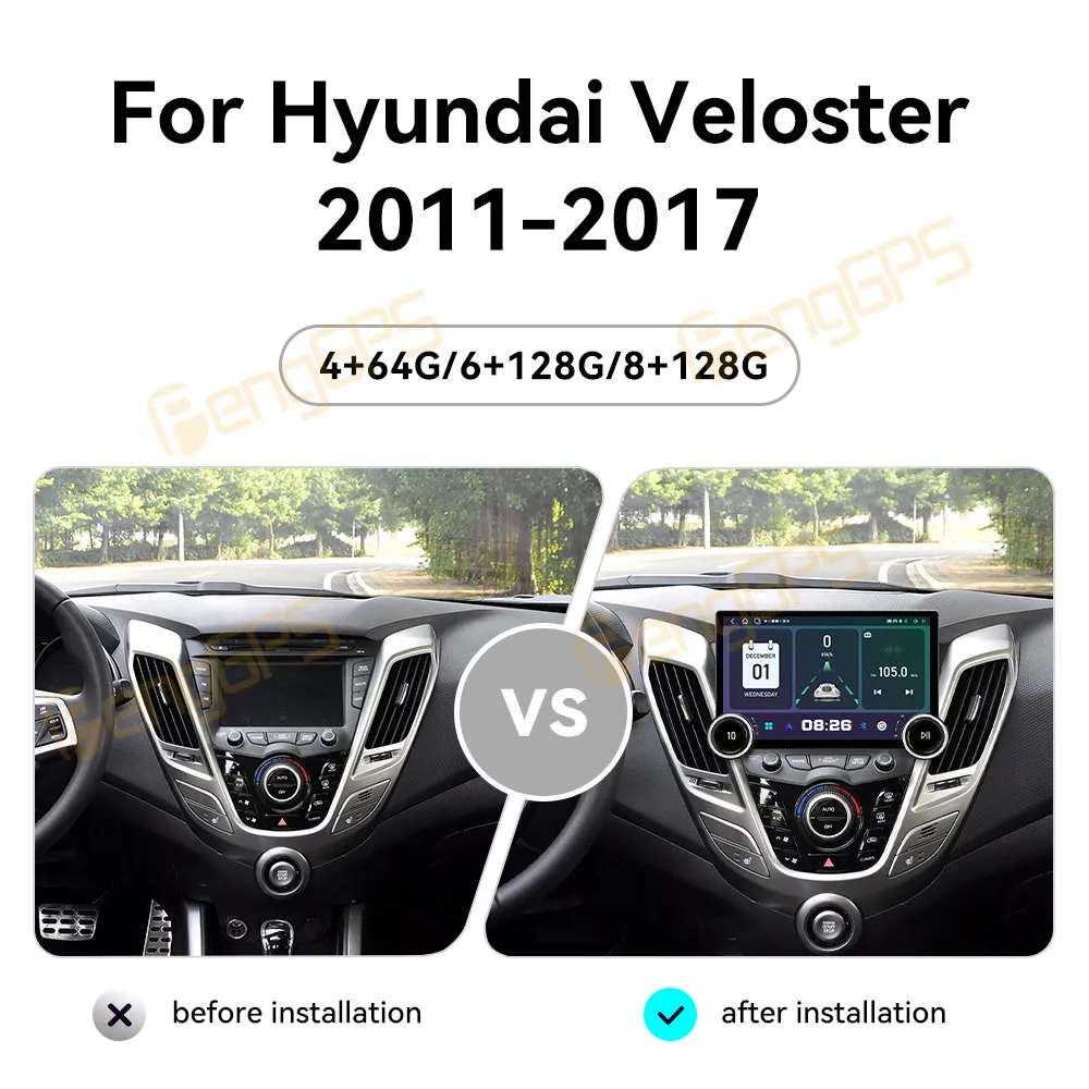 For Hyundai Veloster 2011-2017 Android Car Radio Multimedia Video Wireless Carplay Autoradio Stereo GPS Navigation Head Unit
