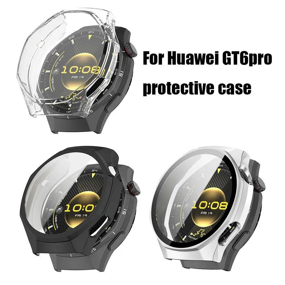 

for huawei GT6 Pro Protective Case With Tempered Glass Waterproof Hard Case Anti-Fall Protective Cover Integrated Watch Case