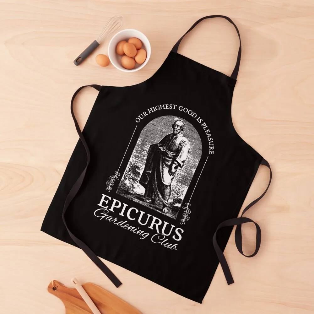 

Epicurus Gardening Club - Our Highest Good is Pleasure“ Apron professional kitchen Kitchen Handle For Women Custom Apron