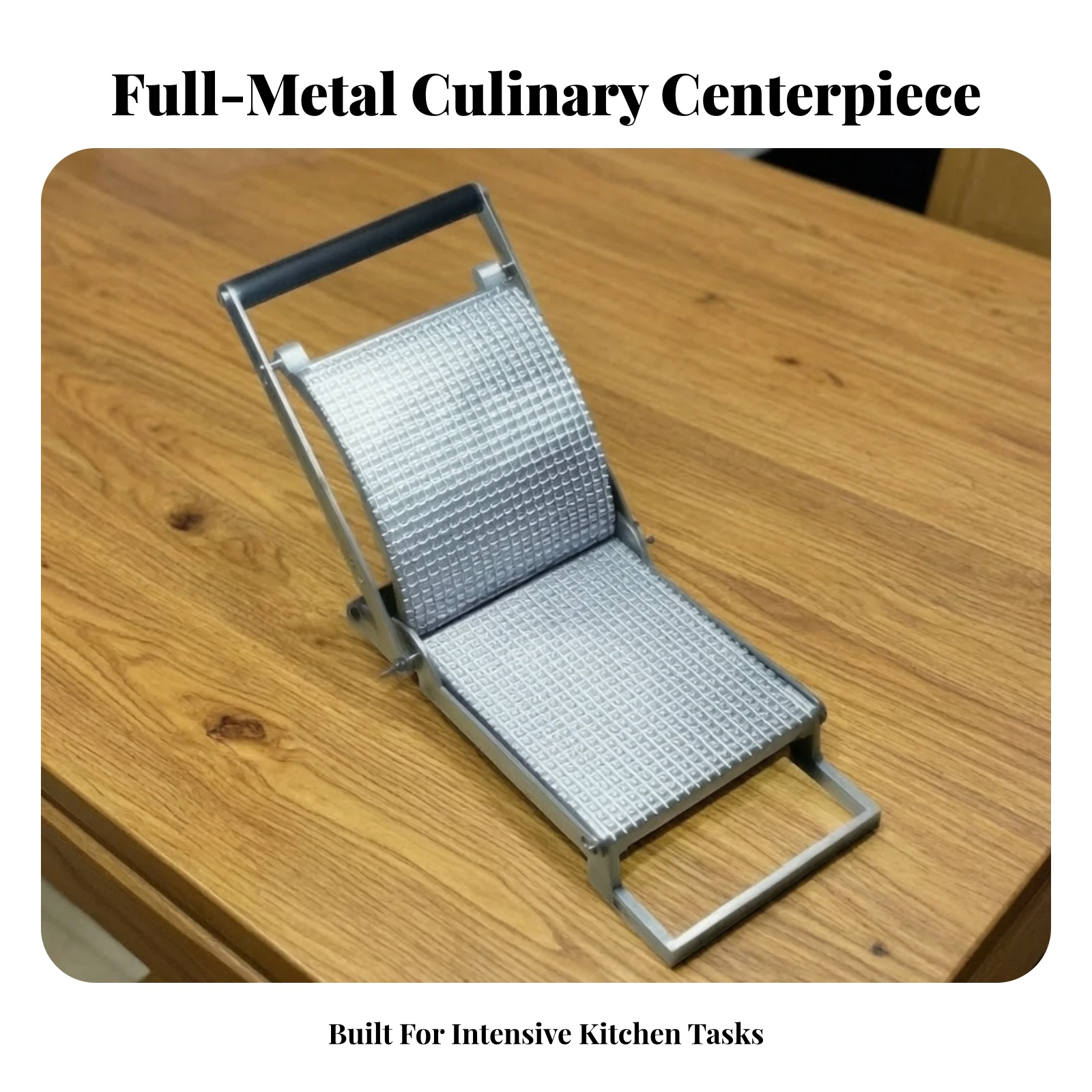 Folding Meat Press with Metal Frame Manual Meat Tenderizer Textured Plates for Chicken Breast Steak