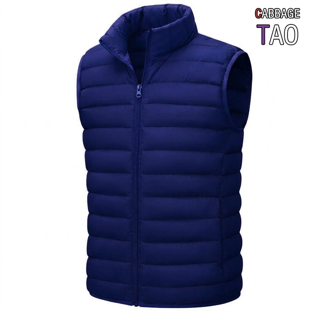 Autumn Mens Winter Lightweight Gilet Sleeveless ZipUp Outerwear Stand Collar Warm Quilted Outdoor Tour WindResistant Waistcoat