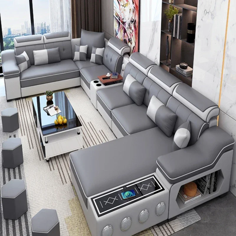 The new technology fabric sofa is simple and modern in size, and the latex modular sofa  the living room