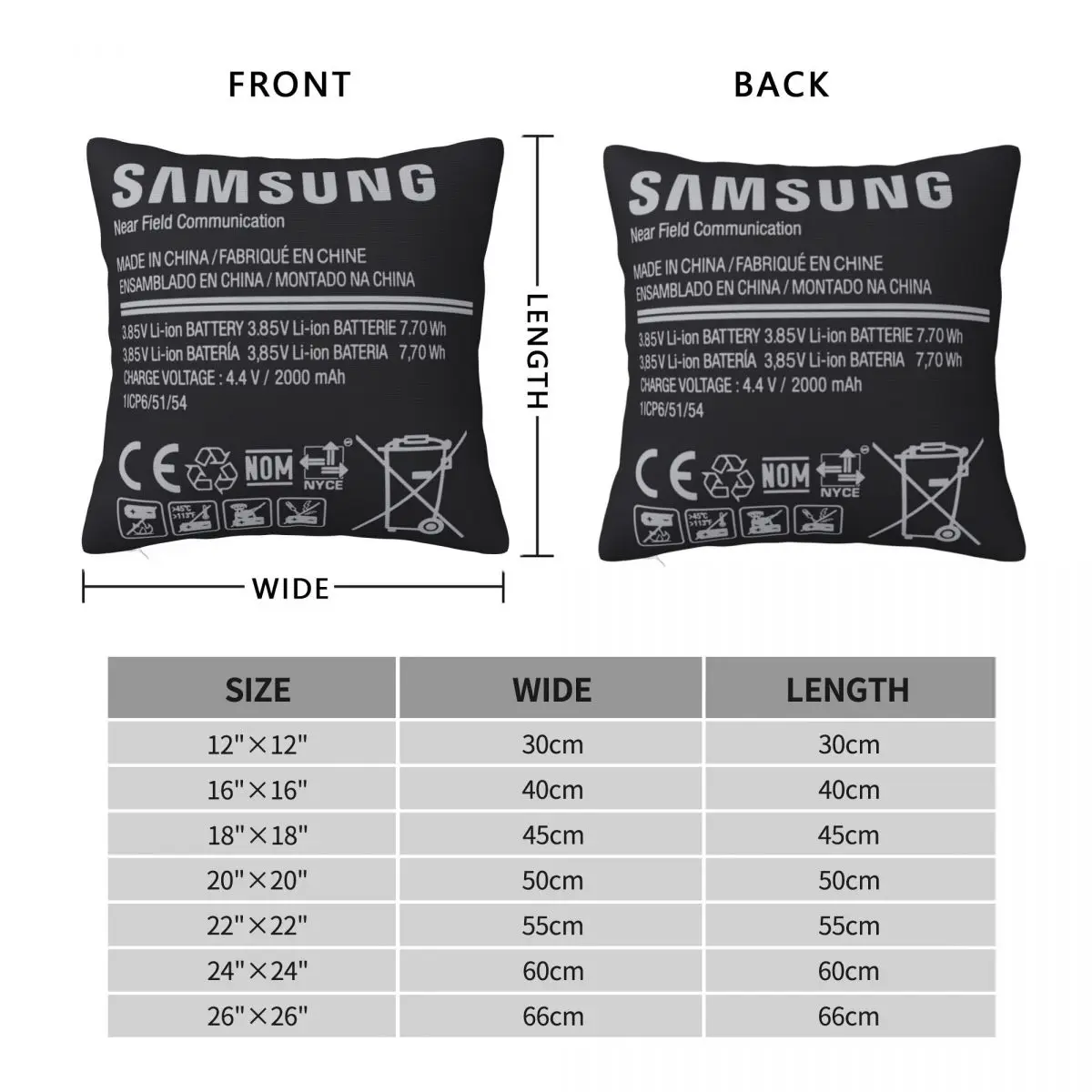 Exploding Battery. Explosive Lithium Battery Design Square Pillowcase Pillow Cover Cushion Comfort Throw Pillow for Home Car