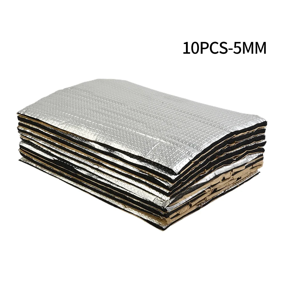 10pcs Sound Deadening Damping Heat Insulation Mat 250mm X 180mm Waterproof Caravans Motorhomes Car Silent Cotton