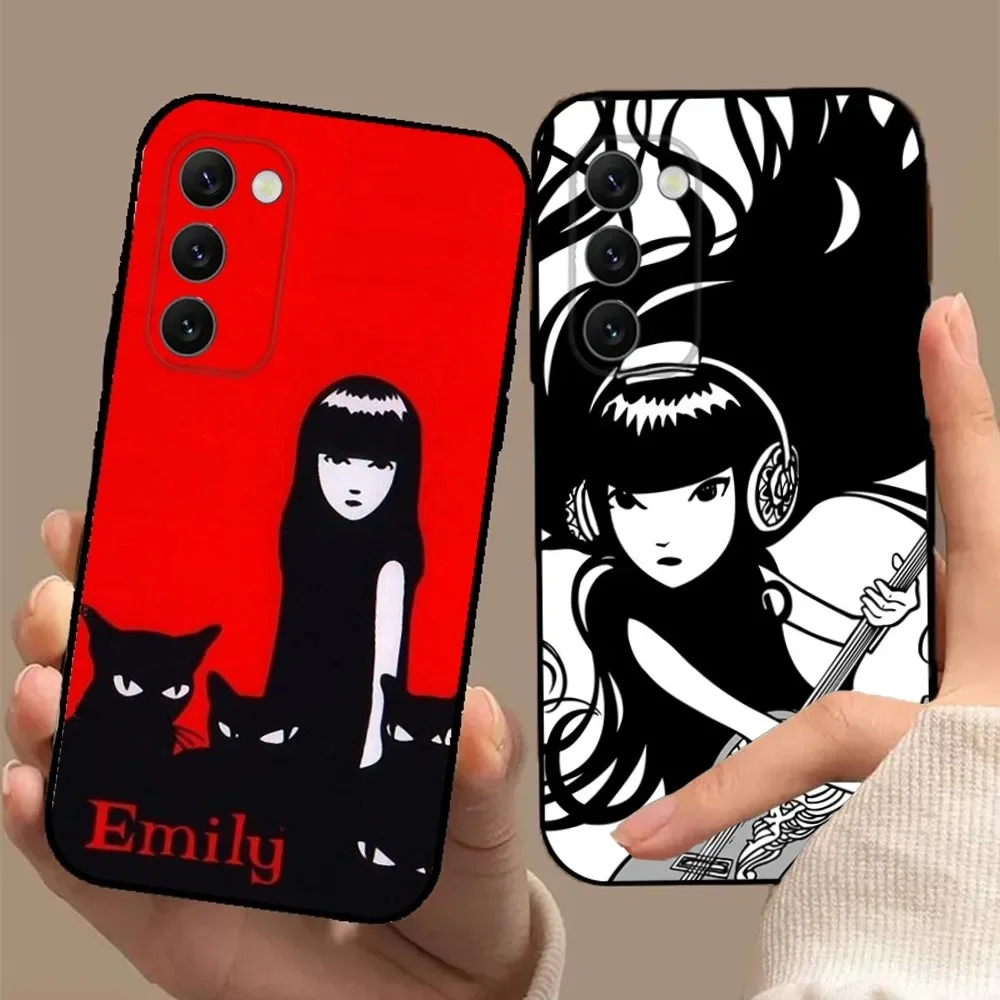 E-Emily The Strange Phone Case For Samsung S23,23,22,30,21,10,9,Note20 Ultra,Lite,Ultra,5G,Plus,FE,Black Soft Case