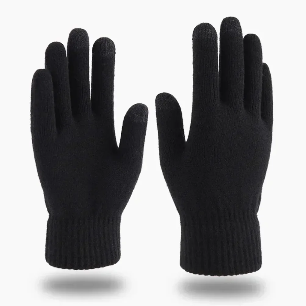 

Winter Men Knitted Gloves Warm Full Fingers Touch Screen Anti-Slip Gloves for Cycling Running Driving Hiking Camping Work Mitten