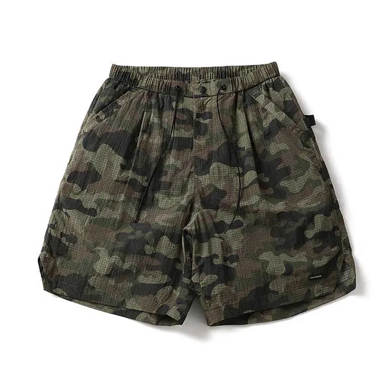Summer Mountain-Style Outdoor Functional Waterproof Cargo Shorts for Men Loose-Fit Japanese Vintage Lightweight Straight Shorts