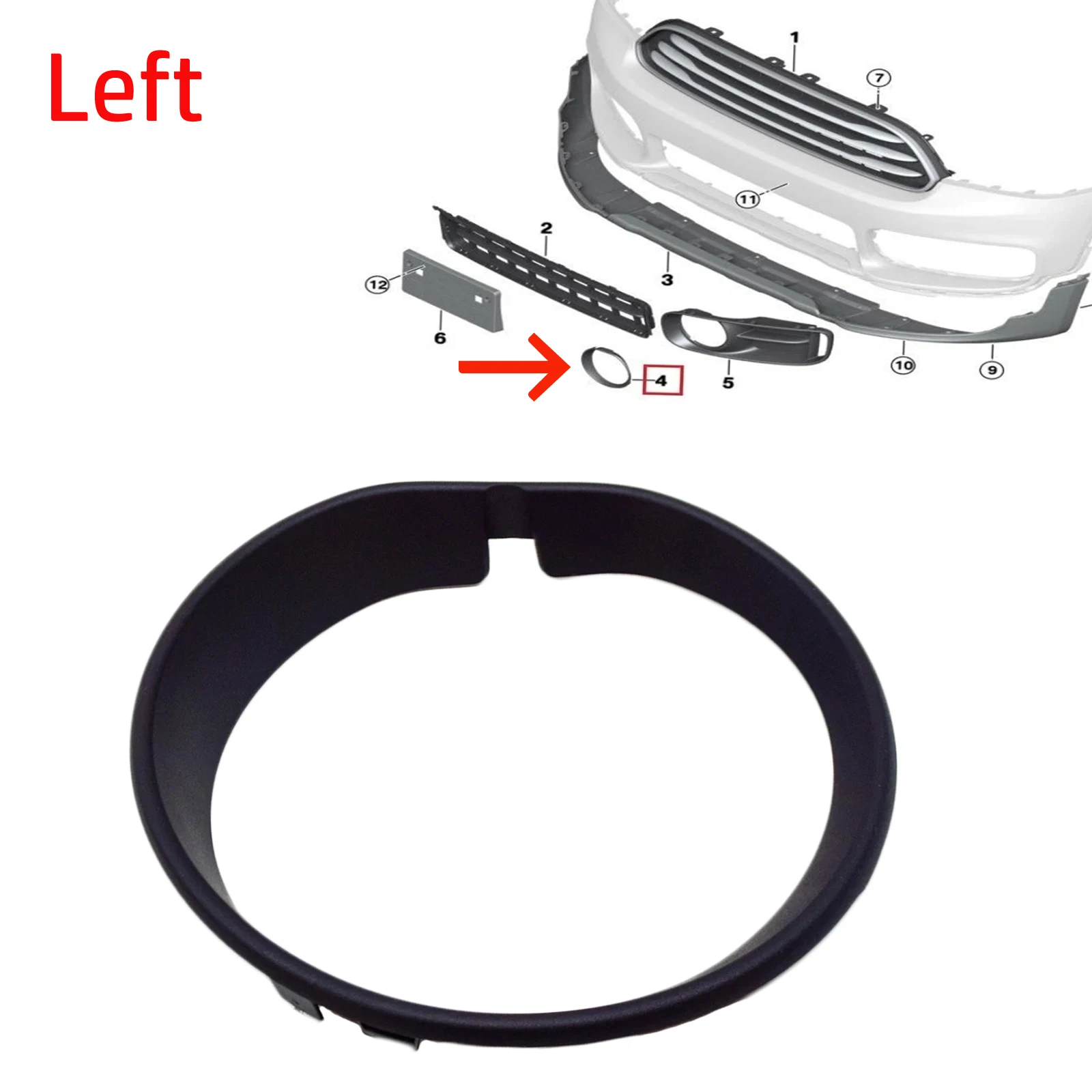 

Fog Light Trim Front Left Driver Side Part 51117405385 Replacement for Mini For Countryman 2017 2020 Plastic Material
