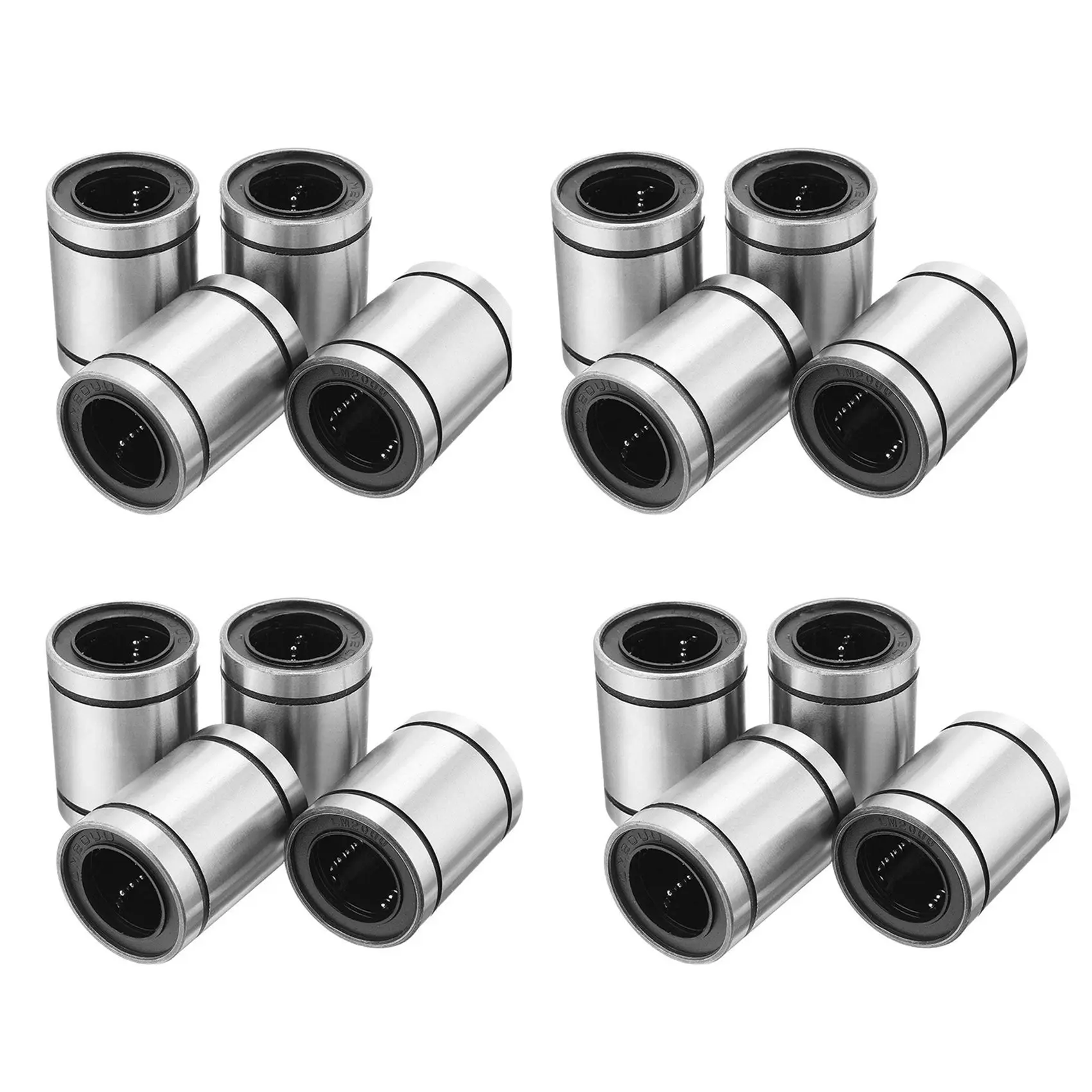 16 Pcs LM20UU 20X32x42mm Double Side Rubber Seal Linear Motion Ball Bearing Bushing-B51B