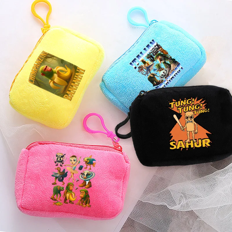 

B-Brainrot Kids Coin Purse Game Role Cute Anime Printed Portable Men Wallet Bank Card Storage Mini Bag Boy Girl Kawaii Party New