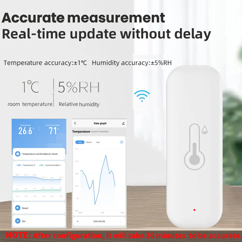 Tuya WiFi Zigbee 3.0 Temperature and Humidity Smart Home Thermometer Hygrometer APP Remote Alarm Work with Alexa Google Home