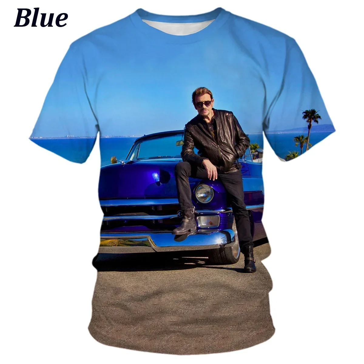 Johnny Hallyday Summer Fashion 3D Print T-shirt Music Singer Rock Rap T-shirt Hip Hop Short Casual Sleeve graphic t shirts