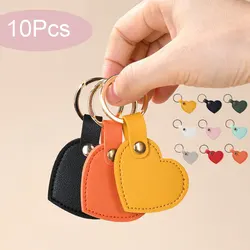 10Pcs Leather Heart Key Chain Leather Heart Personalized Keychain Women Car Key Holder Home Key Ring Charm Bag Car Pendant Gift